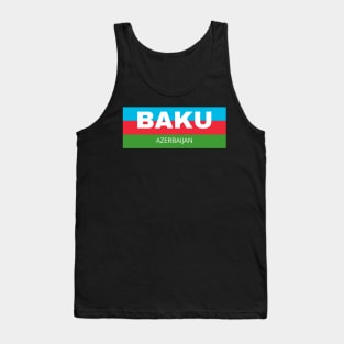 Baku City in Azerbaijan Flag Tank Top